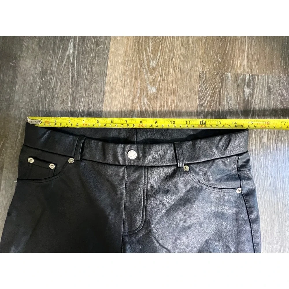 Tagoo Faux‎ Leather Pants Women Large Black High Waisted Stretch Leggings Skinny